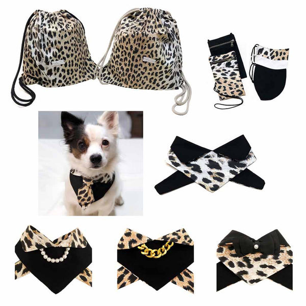 Small Dog Purse Animalier/Black Satin