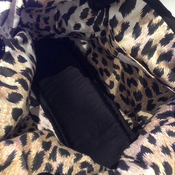 Borsa Moda Per Chihuahua Nero Satin/Animalier